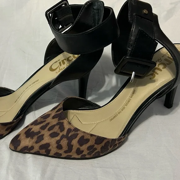 Circus Sam Edelman Tabitha Leopard Brown and Black Pointed Toe Heels size 7 - Picture 3 of 10